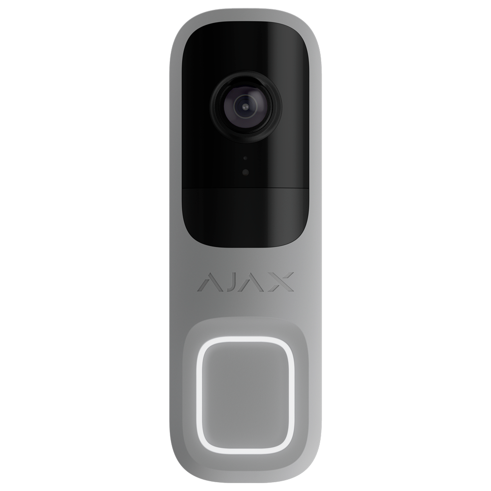 Sonnette vidéo connectée Wi-Fi Ajax DoorBell - Caméra 4MP avec IA et PIR intégré (Gris)